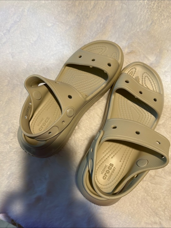 CROCS Shoes - CROCS Women's Dual-Strap Slide Sandals in Beige